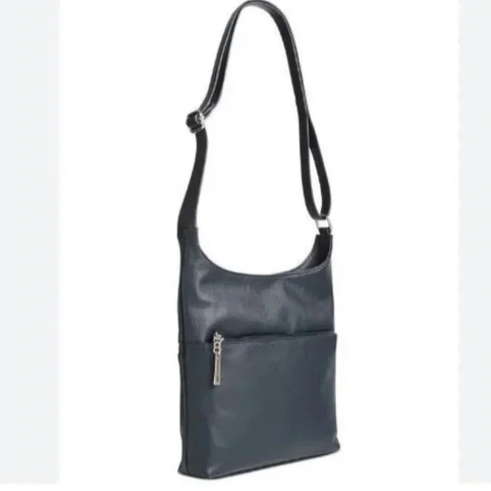 NEW GIANNI BERNINI NAVY SOFT LEATHER NAPPA XB CROSSBODY